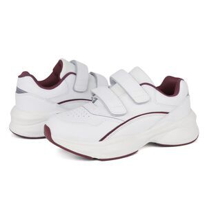 Women's ORTOREX by Ortho+rest Diabetic Walking Shoes, White/Burgandy, Size 9